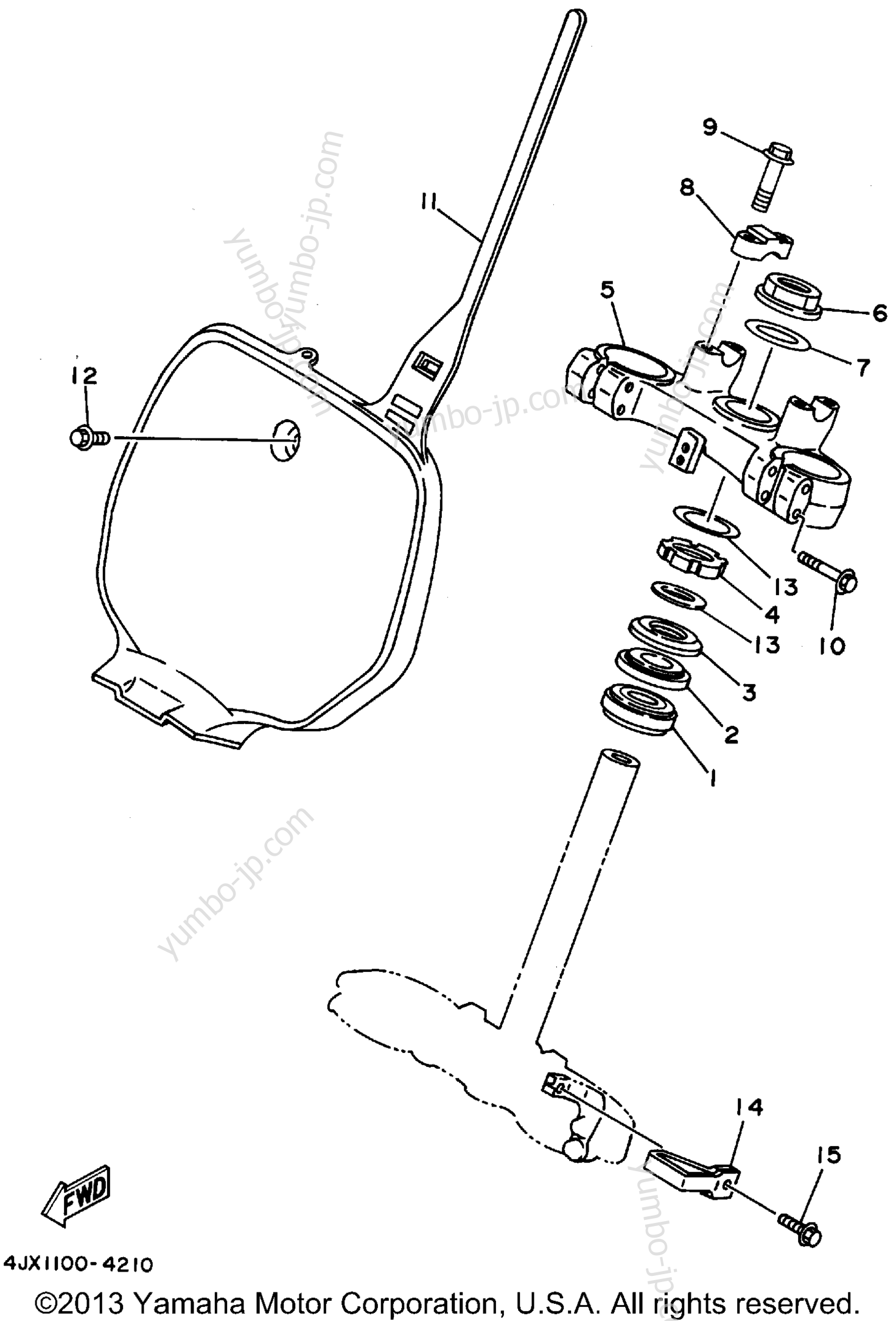 Steering для мотоциклов YAMAHA YZ125F1 1994 г.