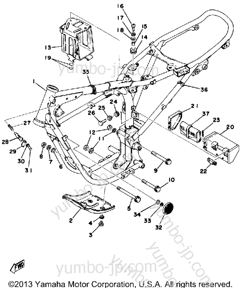 Frame-Side Cover for motorcycles YAMAHA DT125C 1976 year