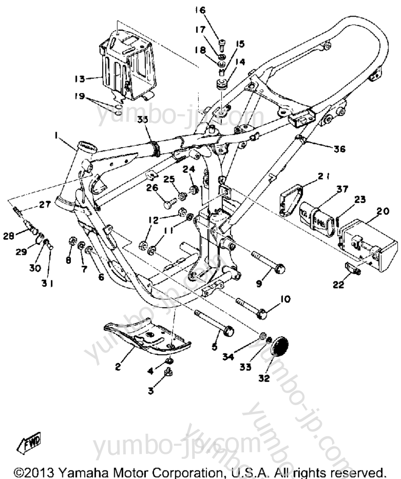 Frame-Side Cover для мотоциклов YAMAHA DT125C 1976 г.