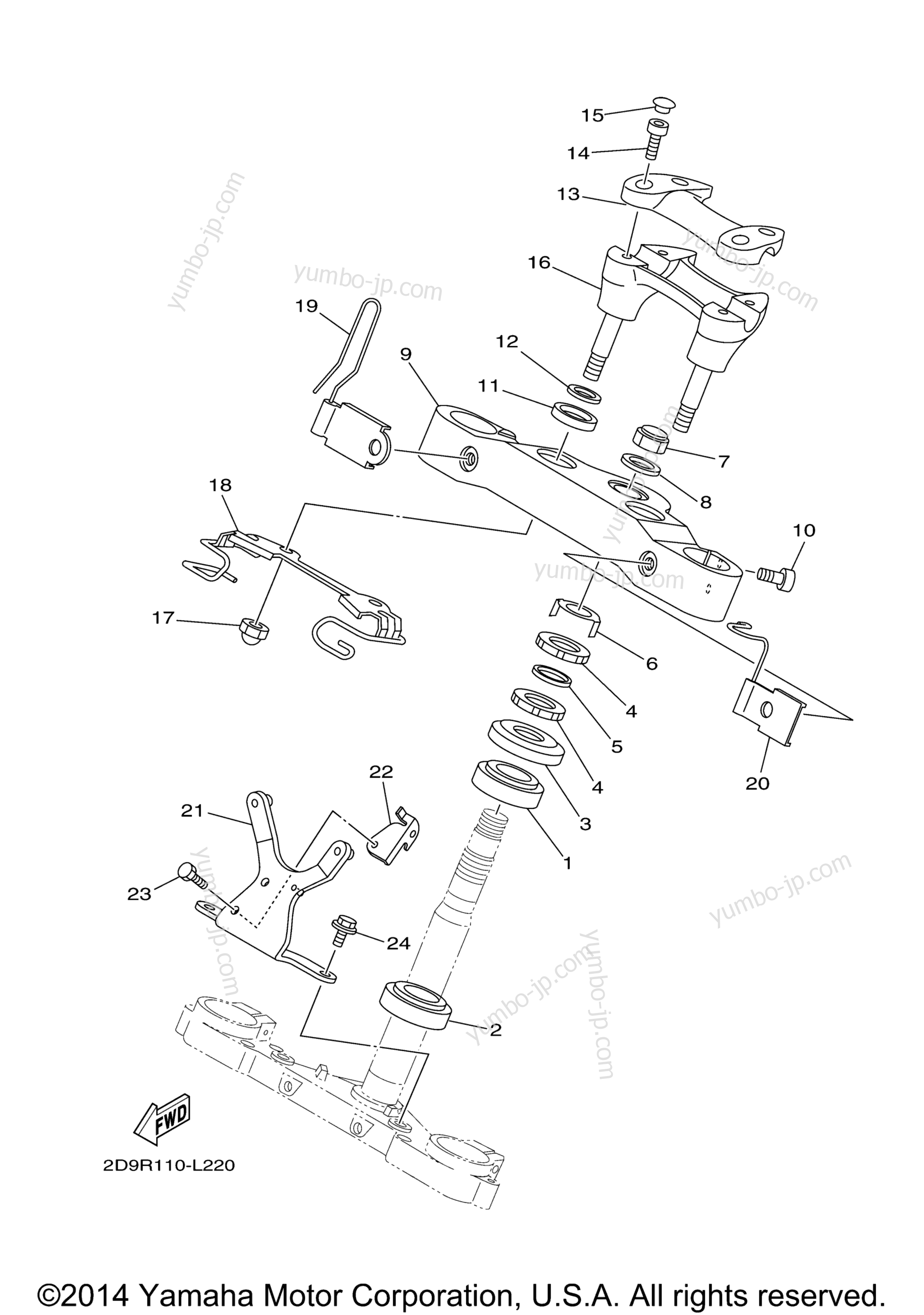 Steering для мотоциклов YAMAHA ROAD STAR SILVERADO S (XV17ATSEG) 2014 г.