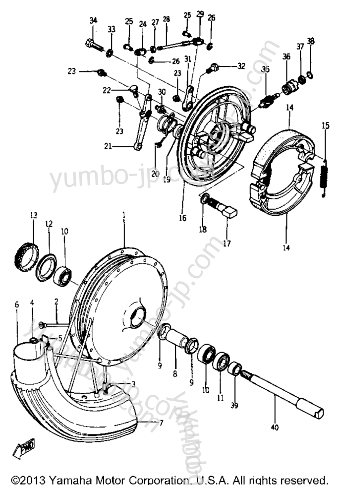 FRONT WHEEL для мотоциклов YAMAHA YR1 1967 г.