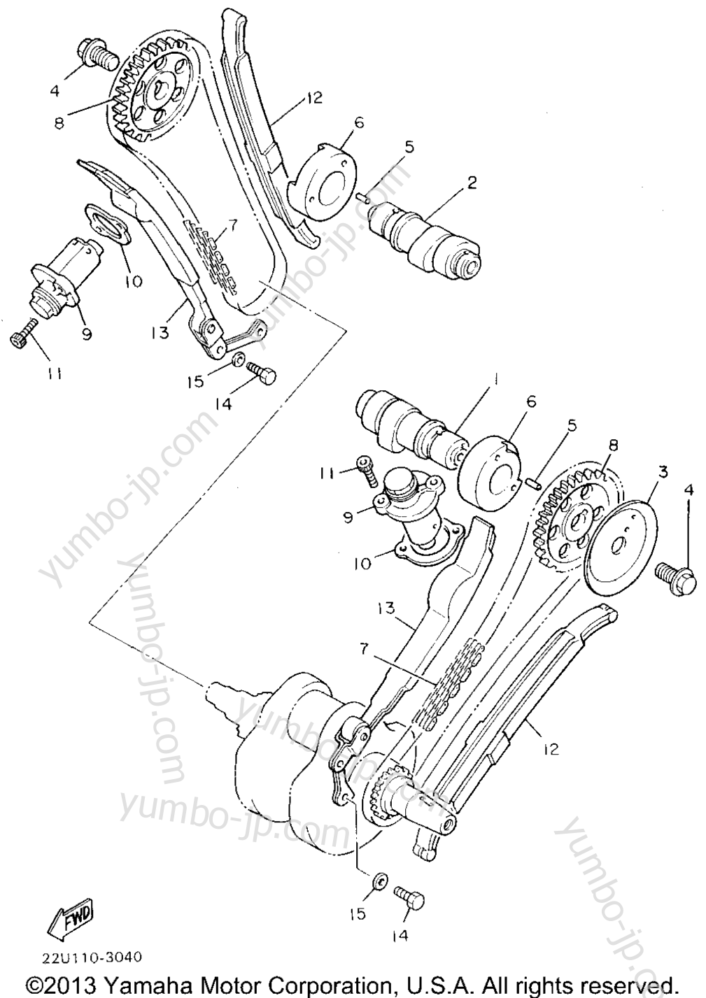 Camshaft Chain для мотоциклов YAMAHA VIRAGO 535 (XV535SF) 1994 г.