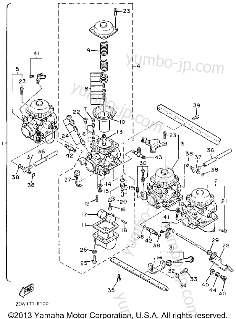 Carburetor (California Model Only) for motorcycles YAMAHA FZ600U 1988 year