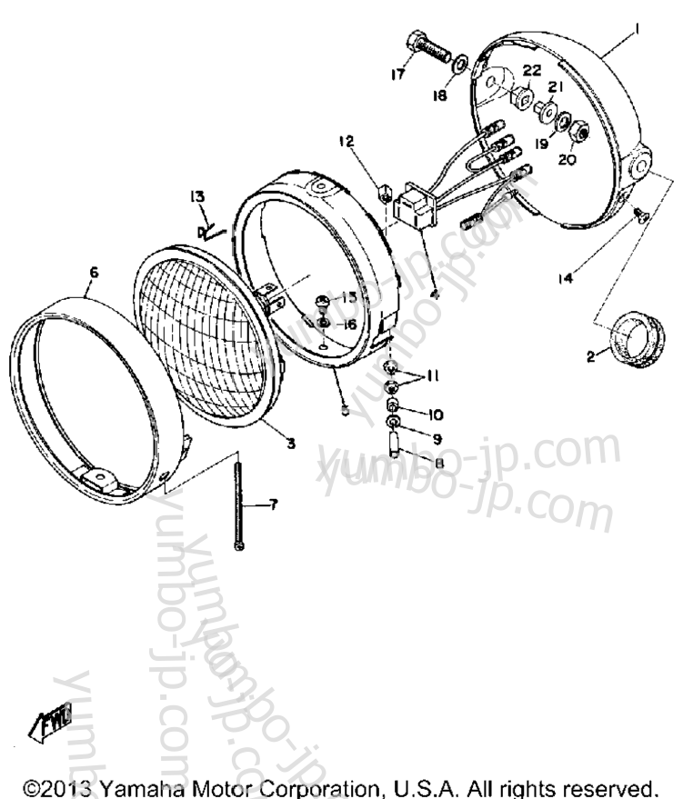 Head Lamp для мотоциклов YAMAHA DT125B 1975 г.