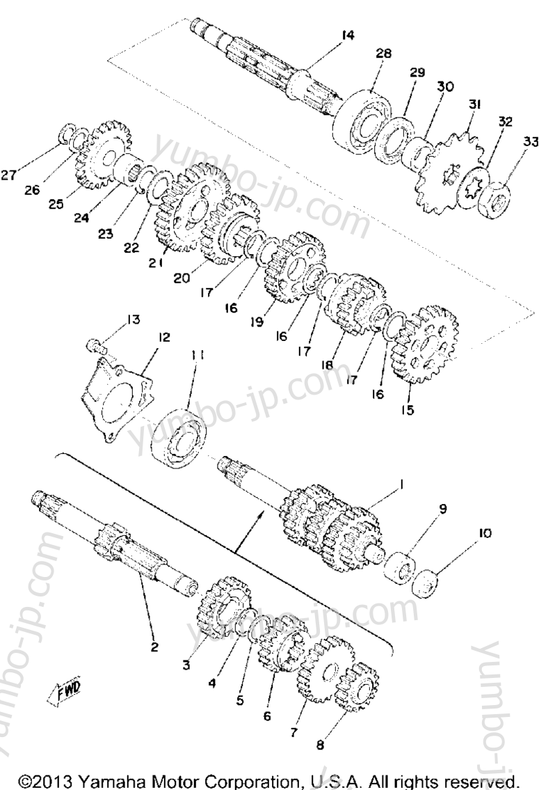 TRANSMISSION для мотоциклов YAMAHA RS100C 1976 г.