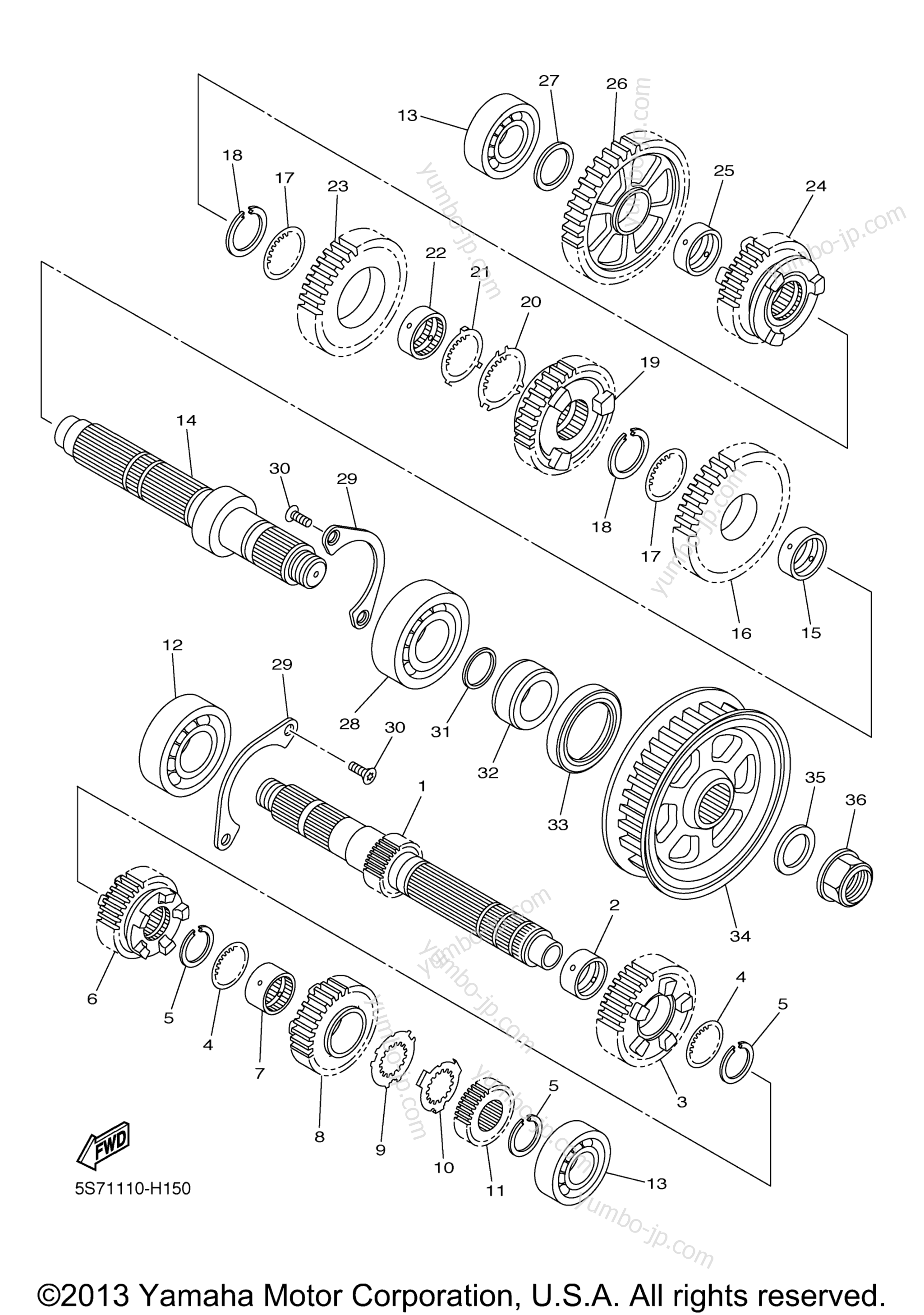 TRANSMISSION for motorcycles YAMAHA V STAR 950 (XVS95YCB) CA 2009 year