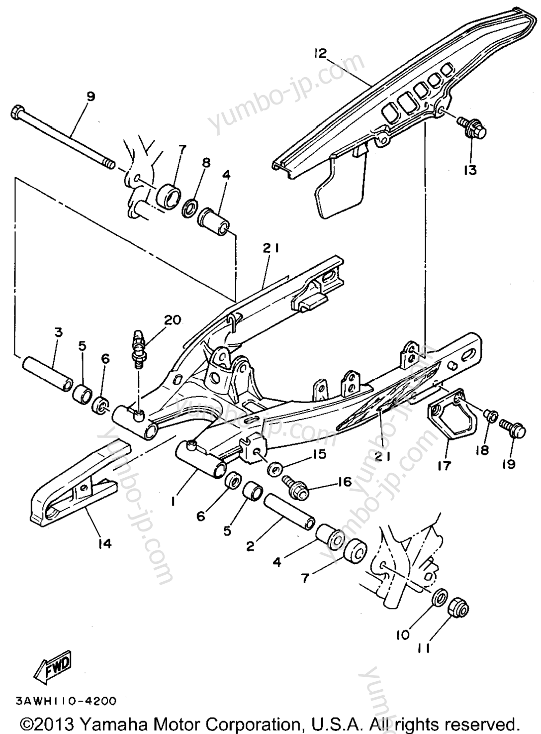 REAR ARM для мотоциклов YAMAHA TRAILWAY (TW200F) 1994 г.