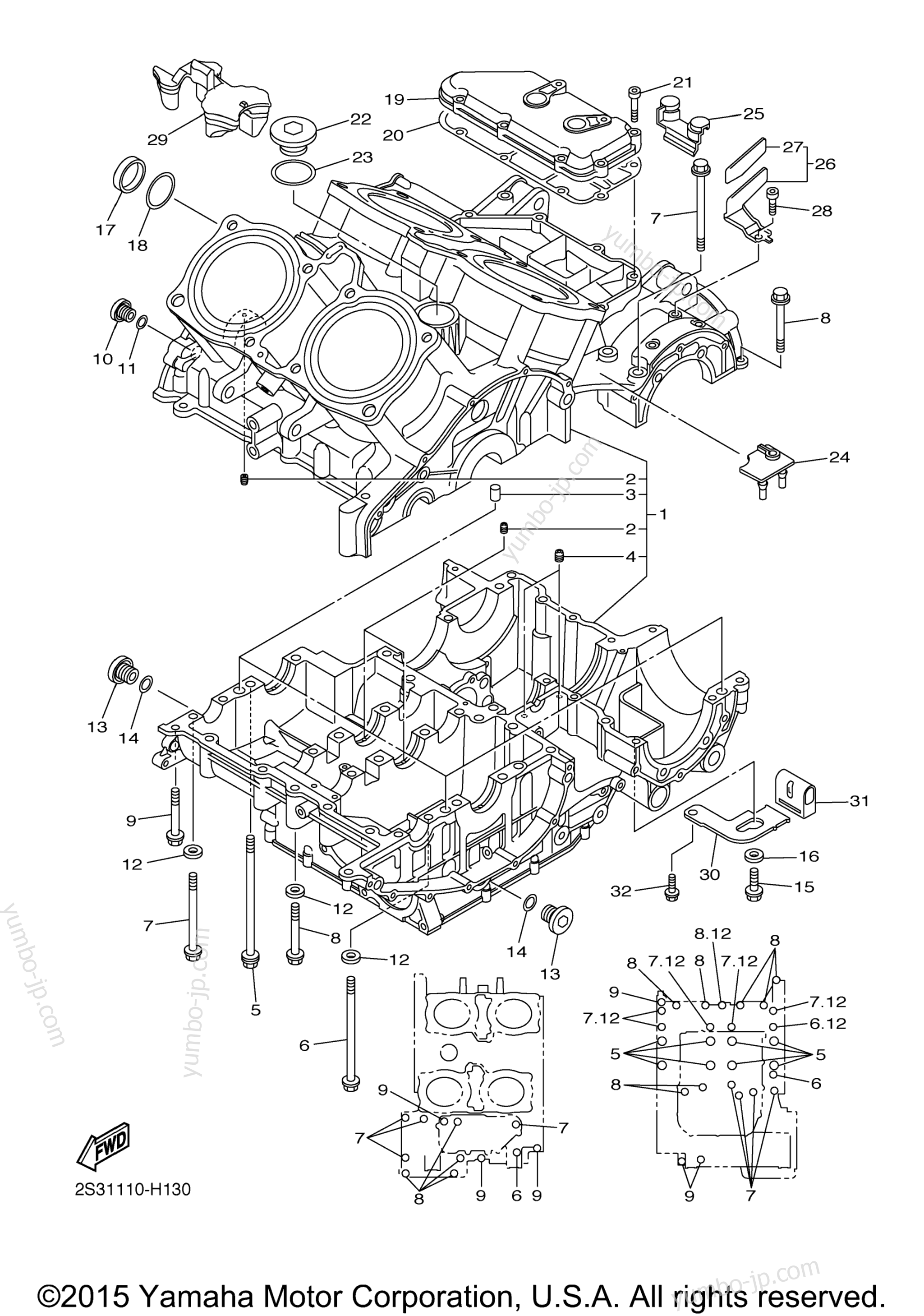 CRANKCASE for motorcycles YAMAHA VMAX (VMX17GL) 2016 year