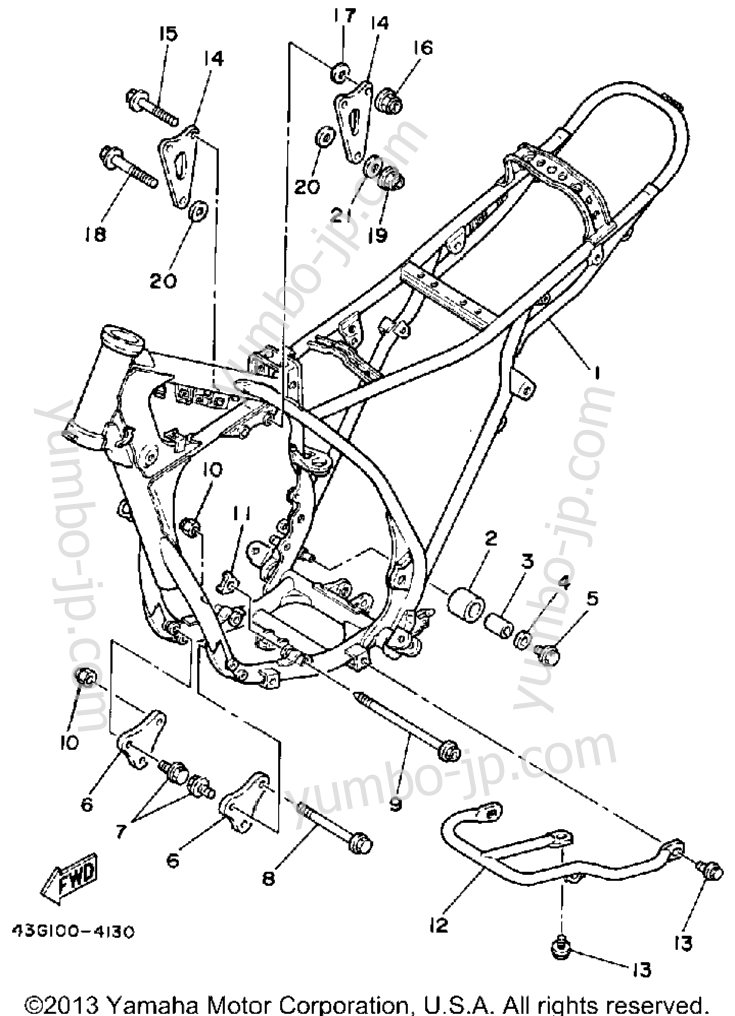 FRAME for motorcycles YAMAHA IT200L 1984 year
