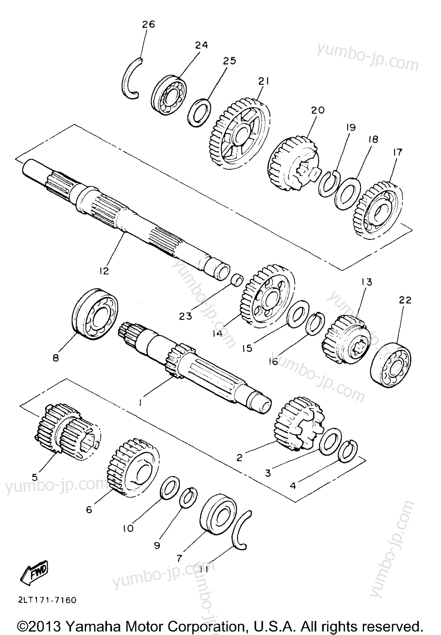 TRANSMISSION для мотоциклов YAMAHA V-MAX 1200 (VMX12H) 1996 г.