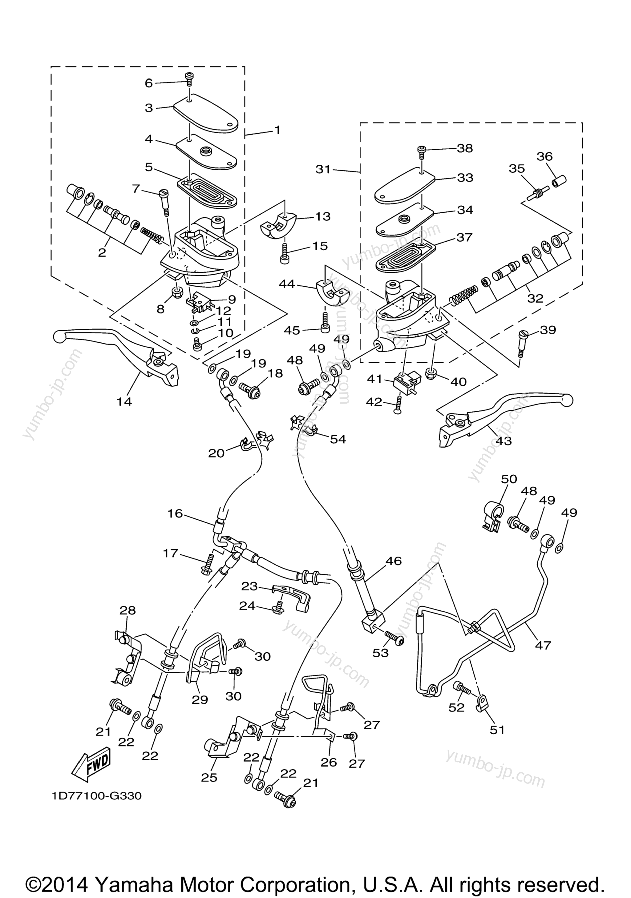 FRONT MASTER CYLINDER для мотоциклов YAMAHA STRATOLINER S (XV19CTSDL) 2013 г.