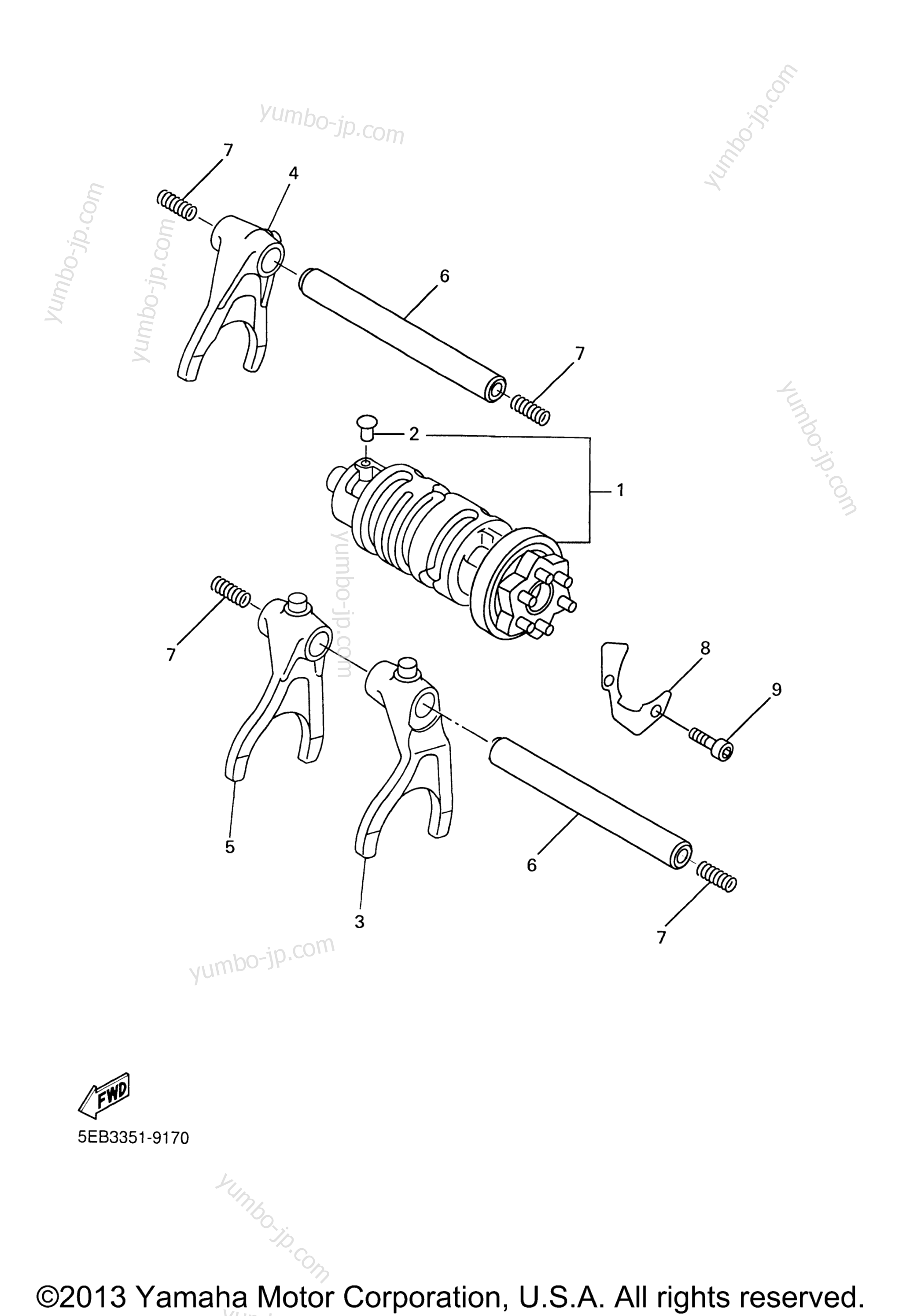 Shift Cam Fork for motorcycles YAMAHA FZ6 (FZS6XB) 2008 year