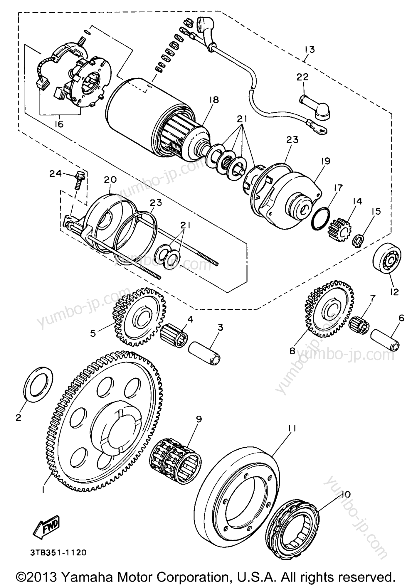 STARTER CLUTCH для мотоциклов YAMAHA XT600EEC CA 1993 г.