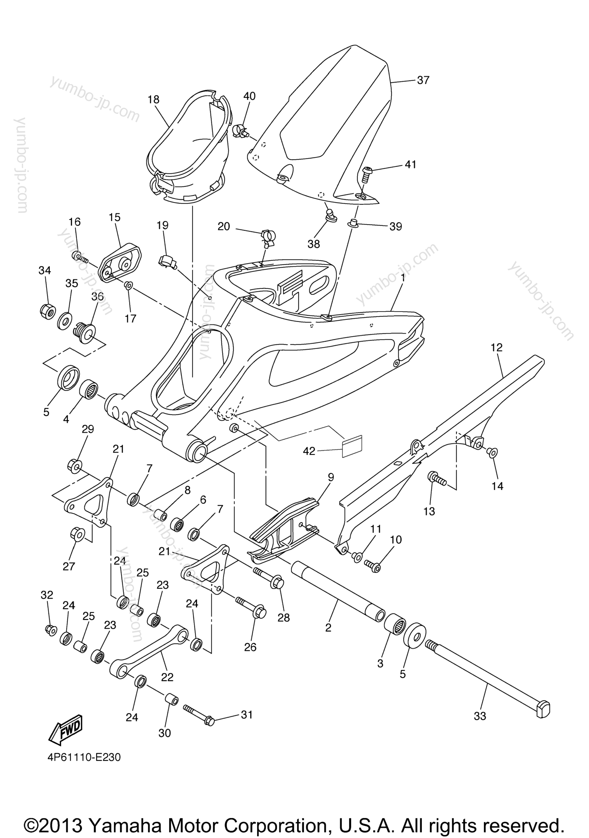REAR ARM for motorcycles YAMAHA R6S (YZFR6SVC) CA 2006 year