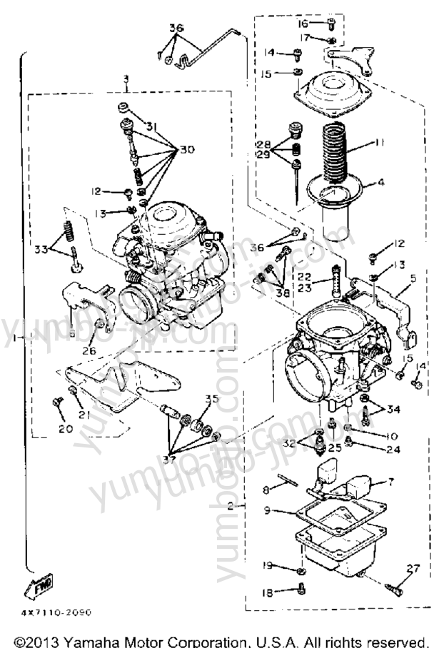 CARBURETOR for motorcycles YAMAHA VIRAGO 750 (XV750J) 1982 year