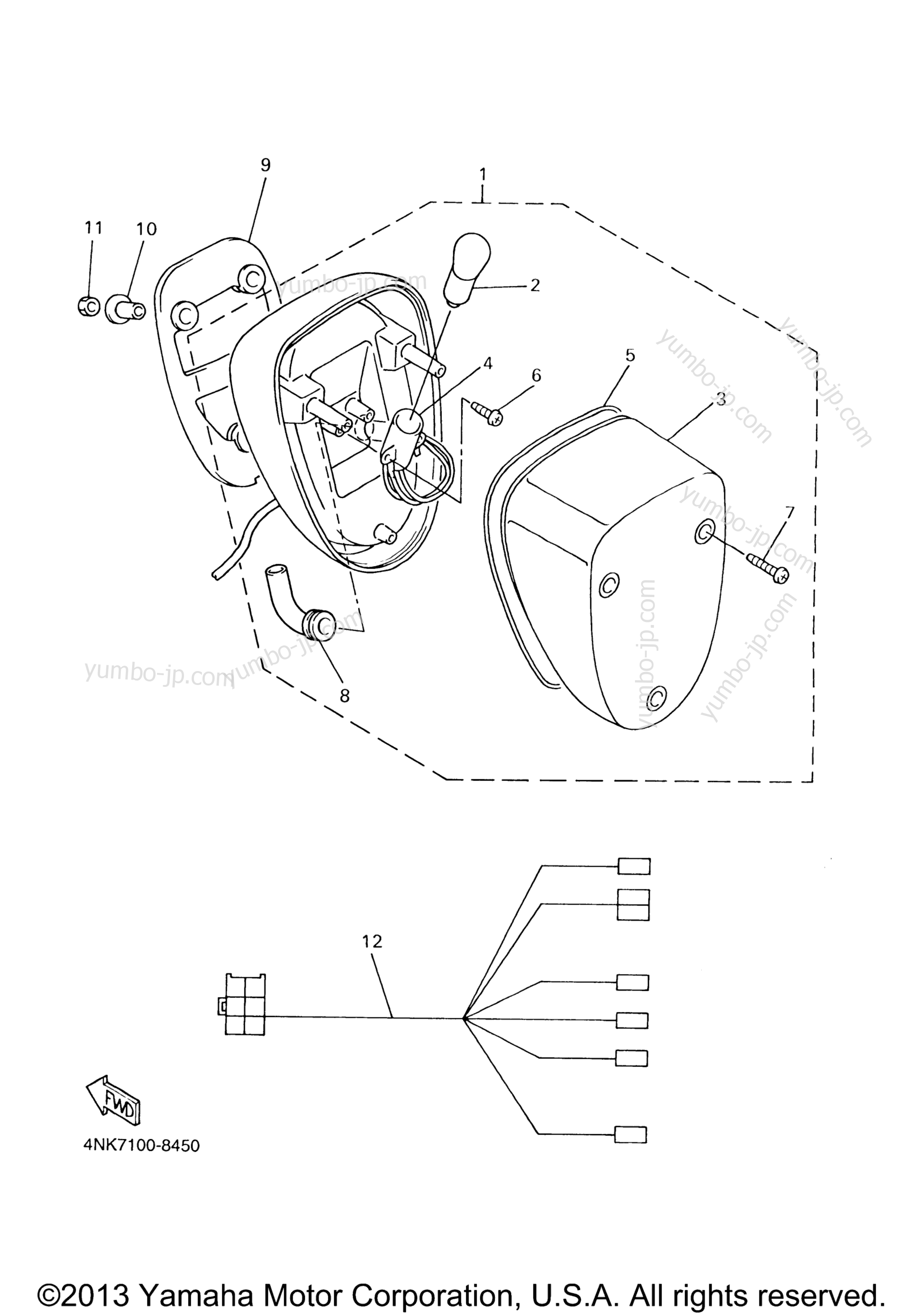 TAILLIGHT для мотоциклов YAMAHA XVZ13TFM 2000 г.