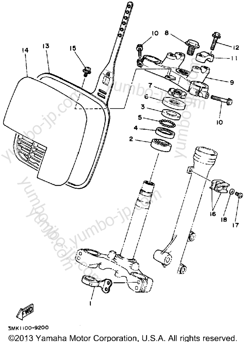Steering для мотоциклов YAMAHA YZ80W 1989 г.