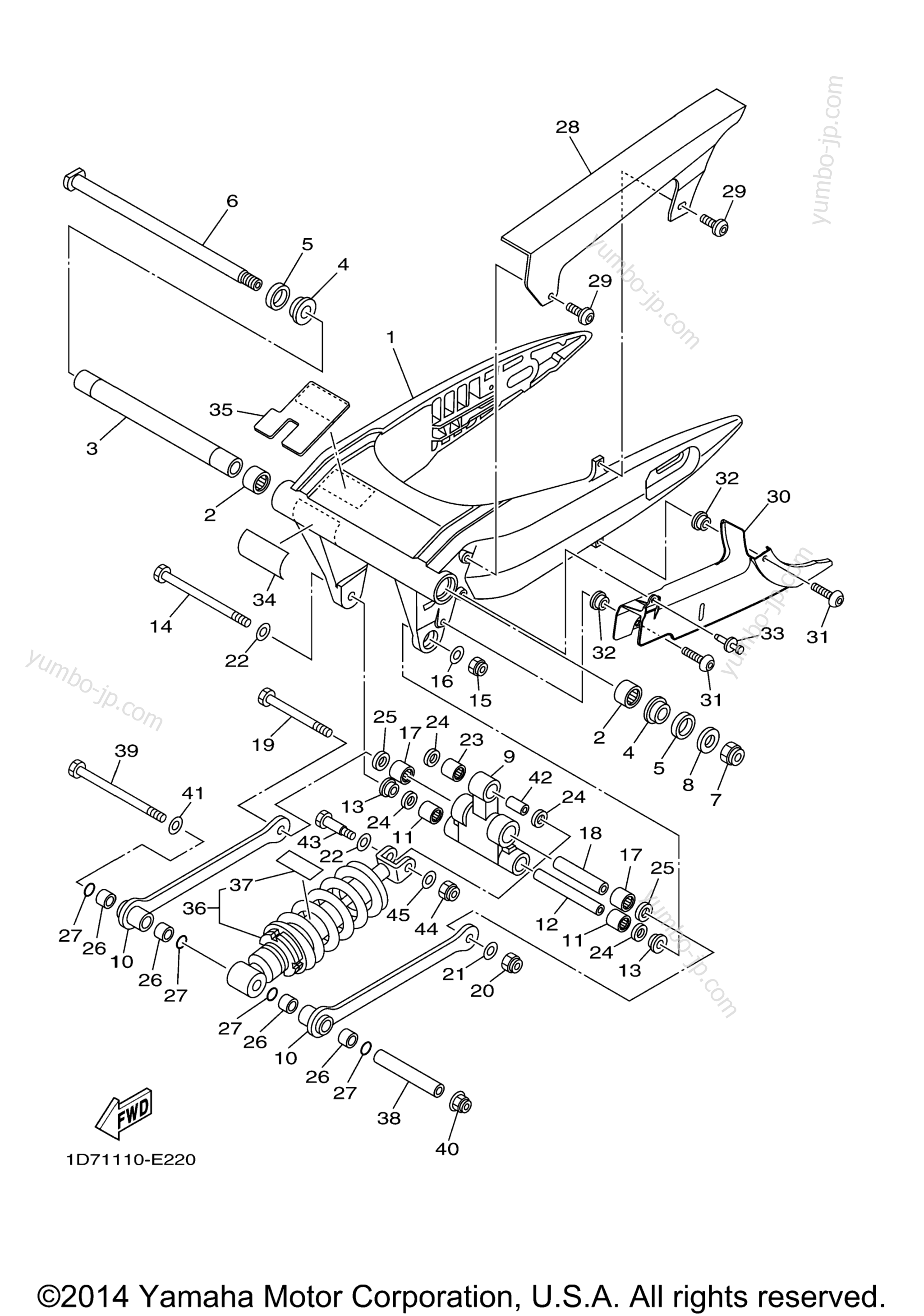 Rear Arm Suspension for motorcycles YAMAHA STRATOLINER S (XV19CTSXCW) CA 2008 year