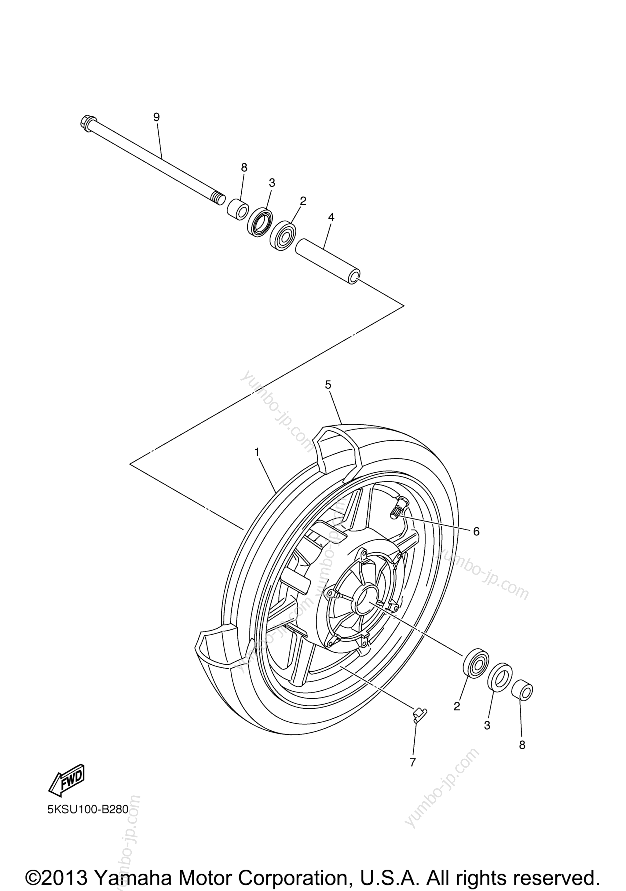 FRONT WHEEL для мотоциклов YAMAHA V STAR 1100 CLASSIC (XVS11AWW) 2007 г.