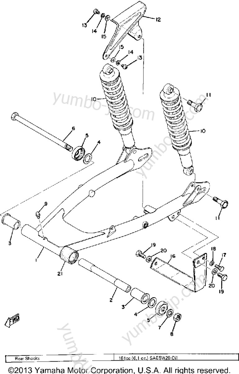 Rear Arm - Rear Cushion - Chain Case for motorcycles YAMAHA DT175B 1975 year