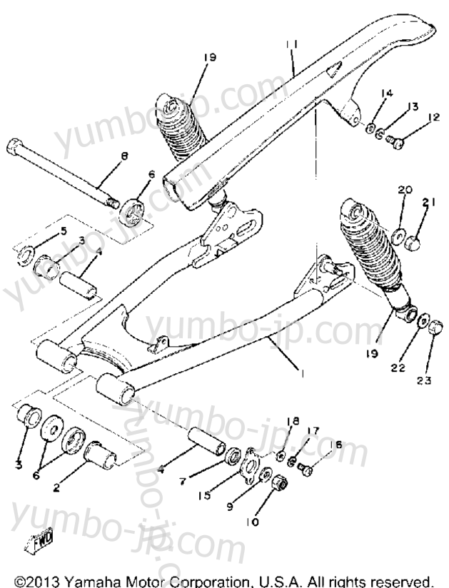 Rear Arm Suspension for motorcycles YAMAHA SR250J 1982 year