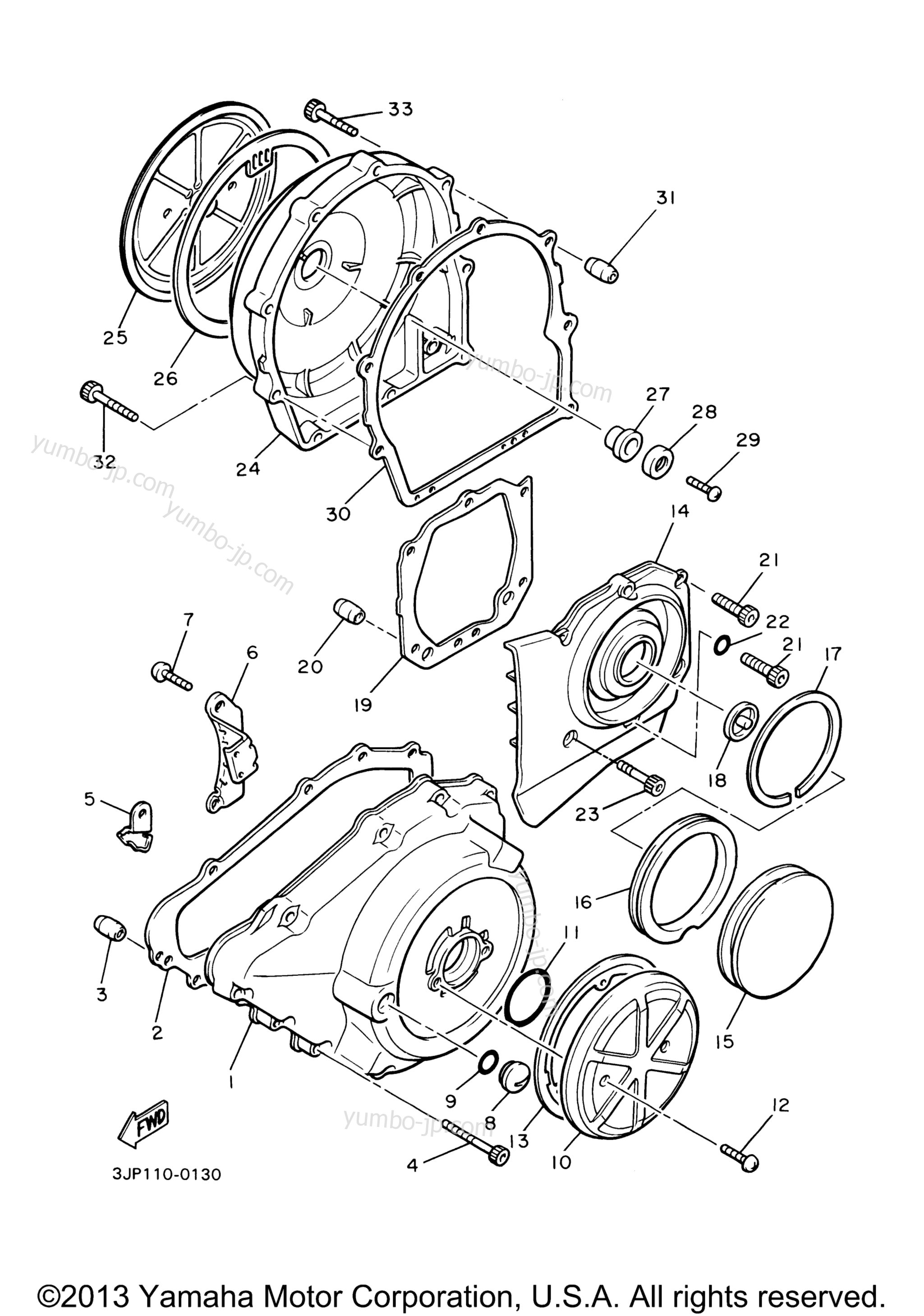 Crankcase Cover 1 для мотоциклов YAMAHA V-MAX (VMX12S1) 2004 г.