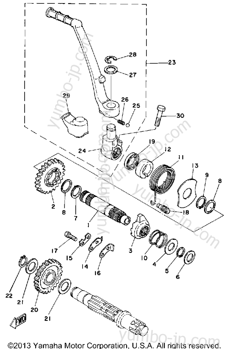 KICK STARTER for motorcycles YAMAHA IT425G 1980 year