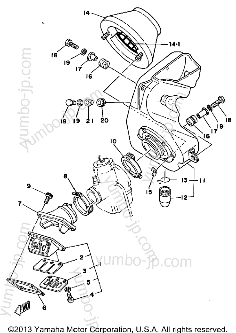 Intake для мотоциклов YAMAHA YZ465G 1980 г.