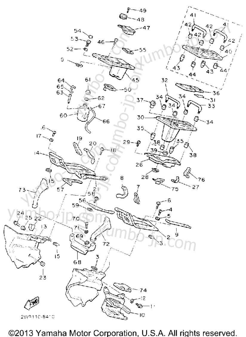 Cowling 2 для мотоциклов YAMAHA XVZ13DDC CA 1992 г.