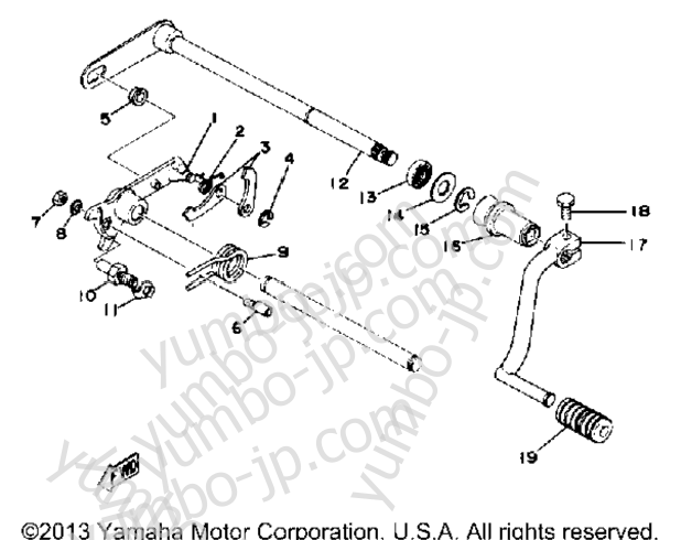 Shifter 2 для мотоциклов YAMAHA XS400-2E 1978 г.