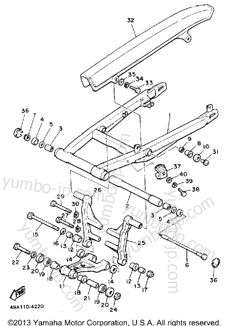 Swing Arm for motorcycles YAMAHA FJ600L 1984 year