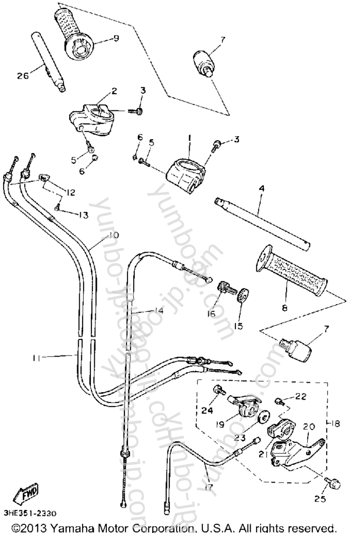 Handlebar Cable для мотоциклов YAMAHA FZR600RD 1992 г.