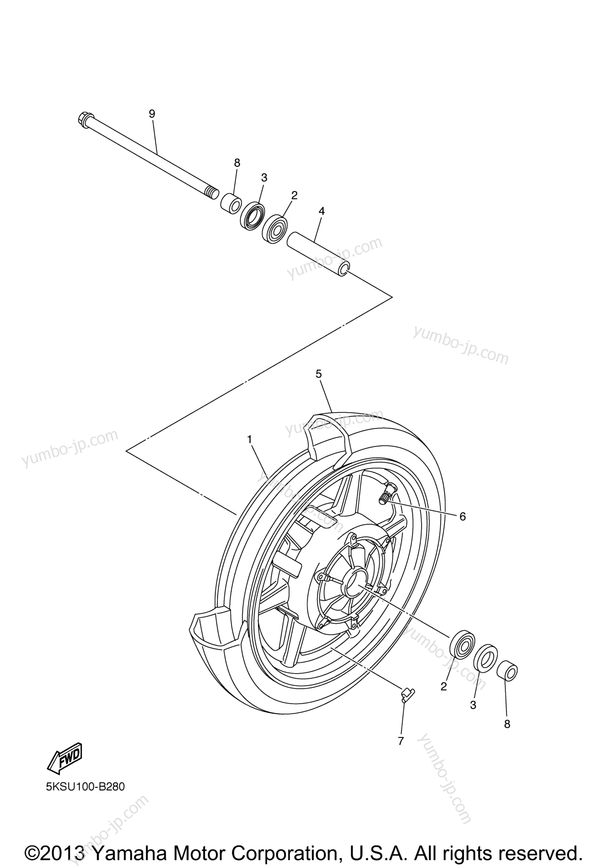 FRONT WHEEL для мотоциклов YAMAHA V STAR 1100 SILVERADO (XVS11ATSC) CA 2004 г.