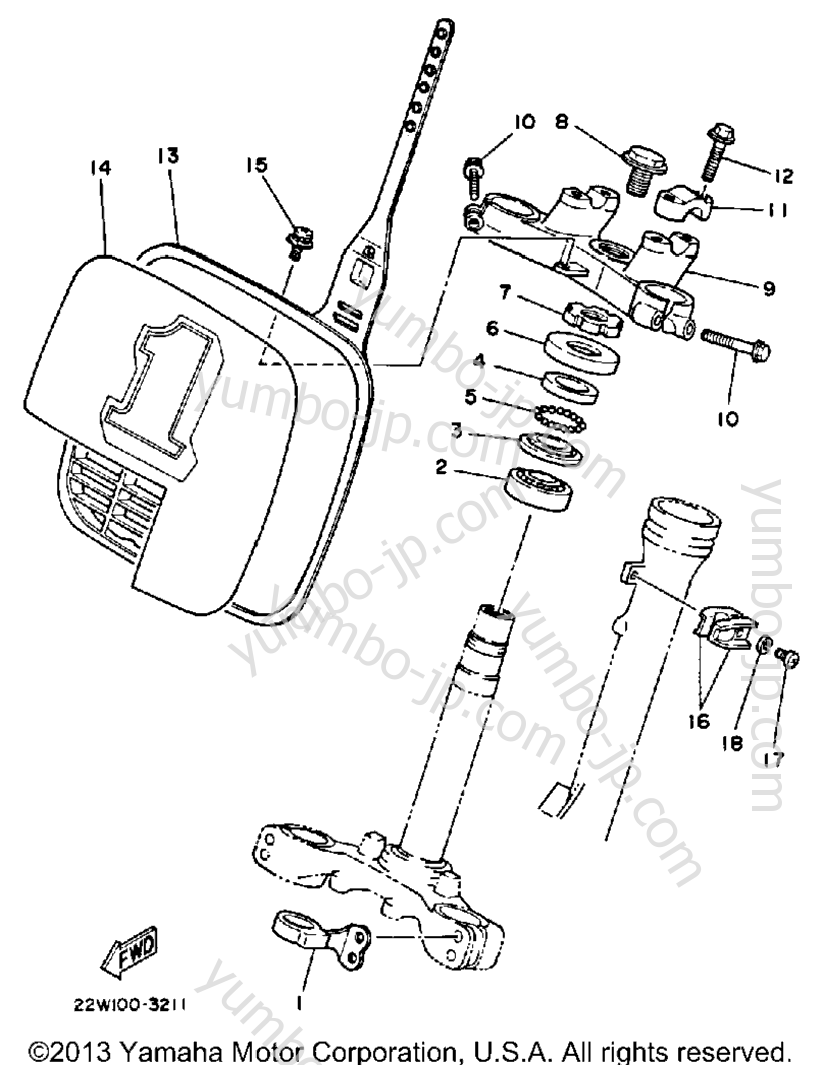Steering для мотоциклов YAMAHA YZ80 (YZ80N) 1985 г.