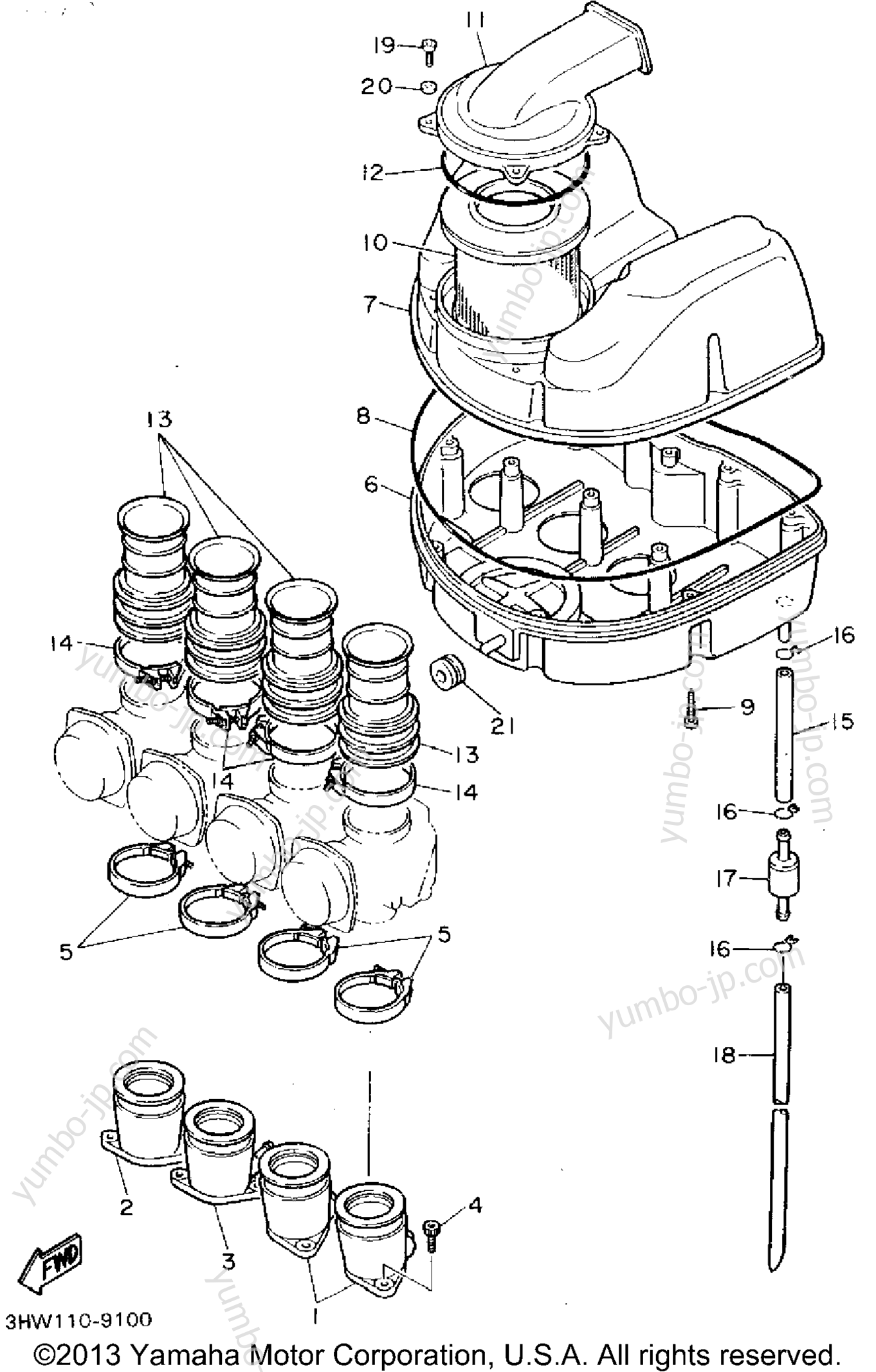 Intake для мотоциклов YAMAHA FZR600RFC 1994 г.