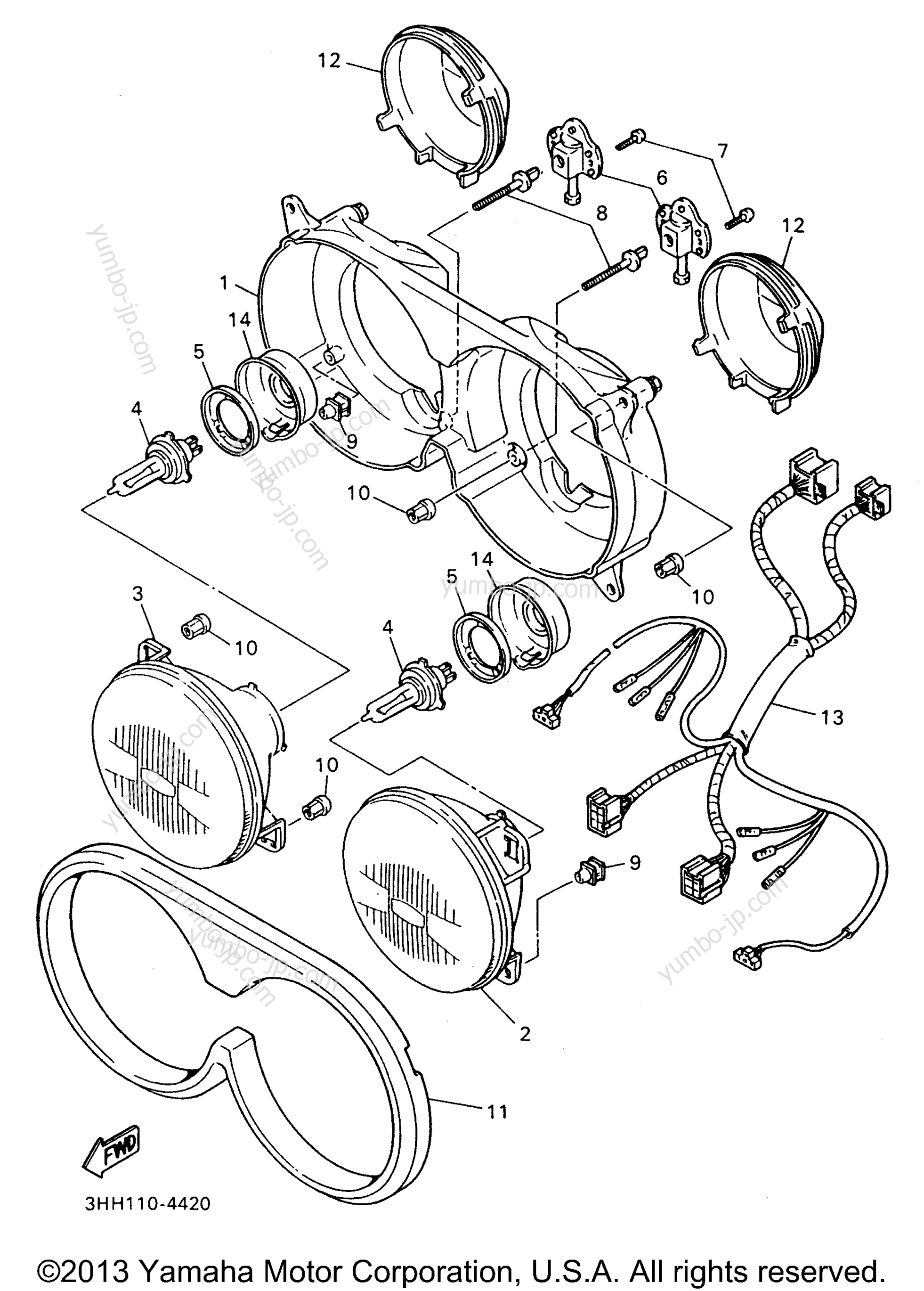 HEADLIGHT для мотоциклов YAMAHA FZR600RH 1996 г.