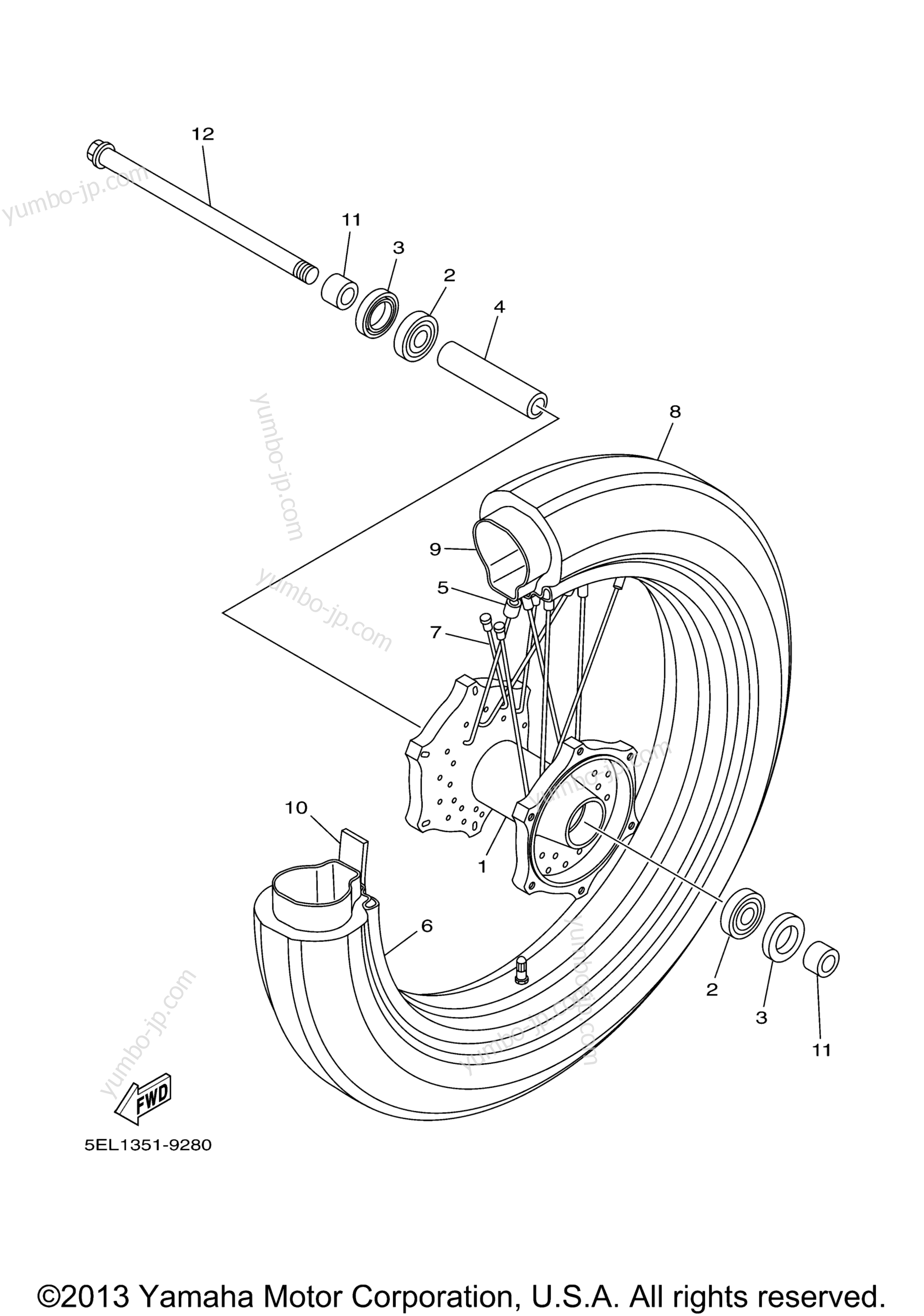 FRONT WHEEL for motorcycles YAMAHA V -STAR 1100 MIDNIGHT CUSTOM (XVS11TC) CA 2005 year