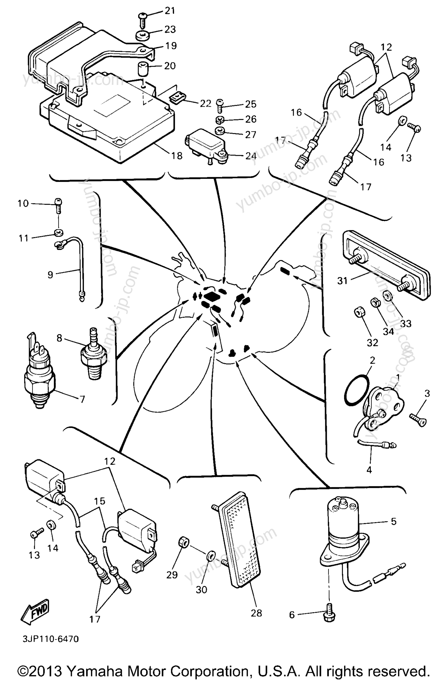 Electrical 1 for motorcycles YAMAHA V-MAX 1200 (VMX12KC) CA 1998 year