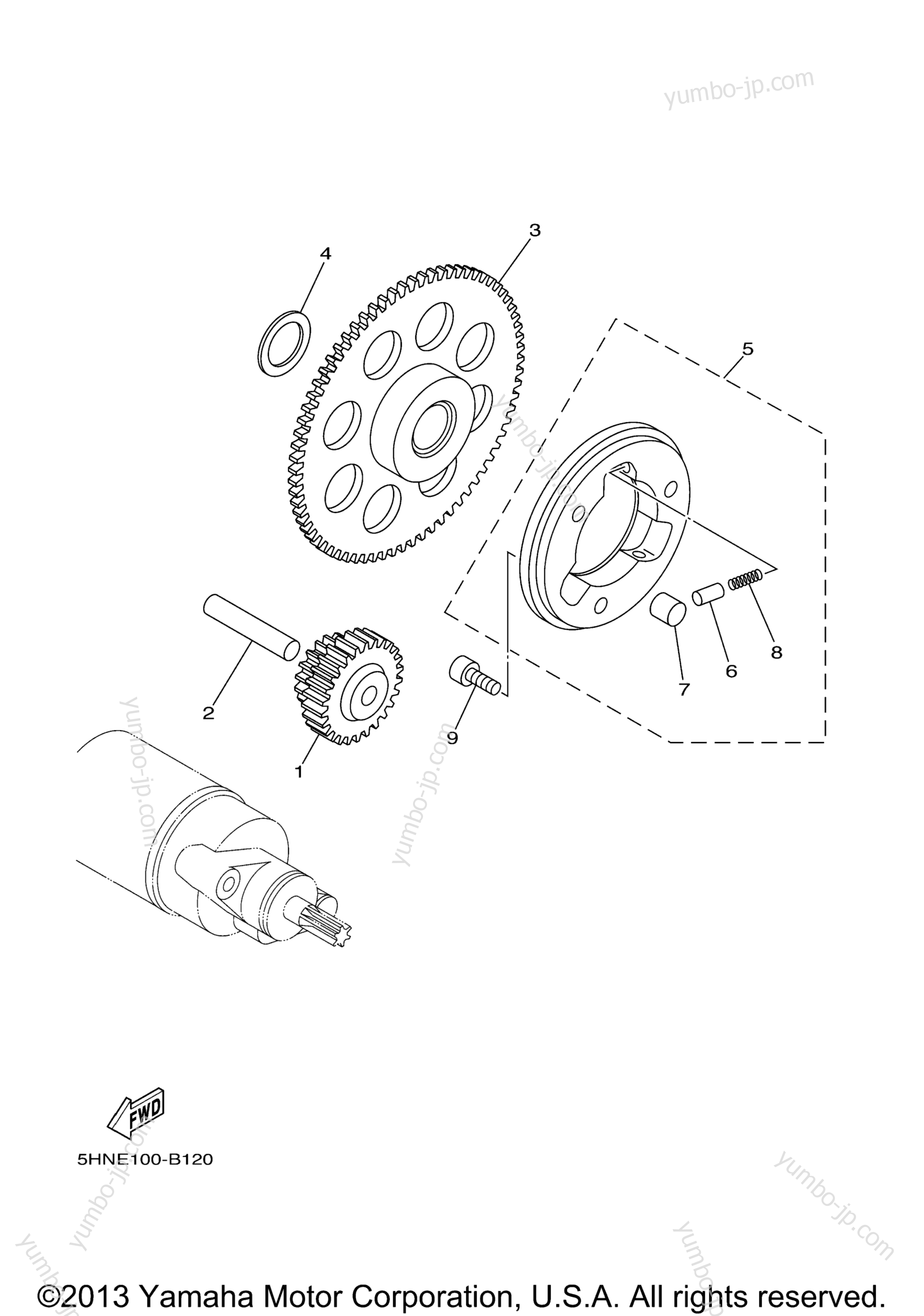 STARTER CLUTCH for motorcycles YAMAHA TTR90E (TTR90ES) 2004 year