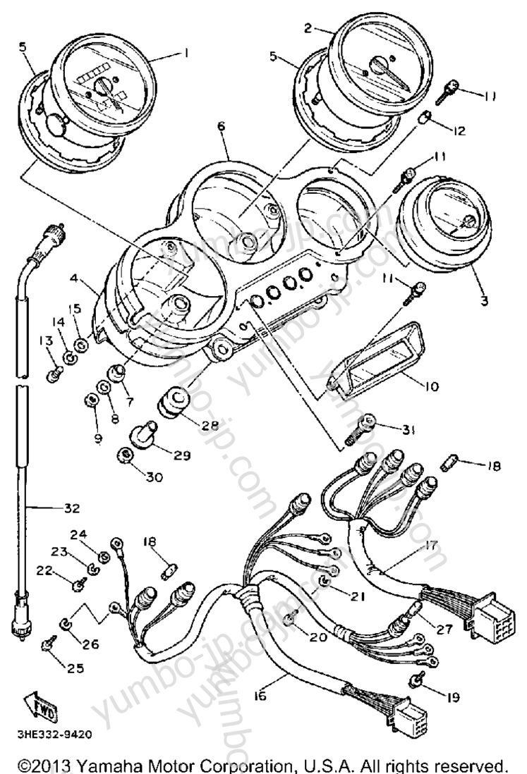 Измерительные приборы для мотоциклов YAMAHA FZR600WC CA 1989 г.