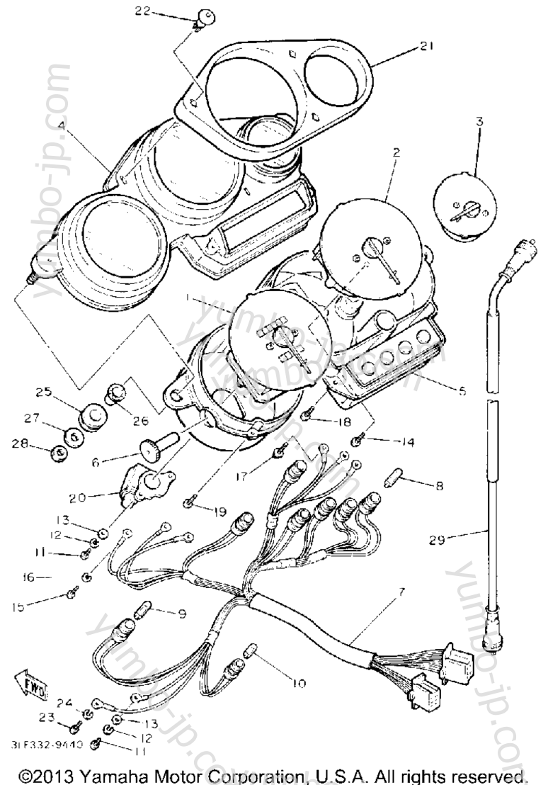 Измерительные приборы для мотоциклов YAMAHA FZR1000DC CA 1992 г.