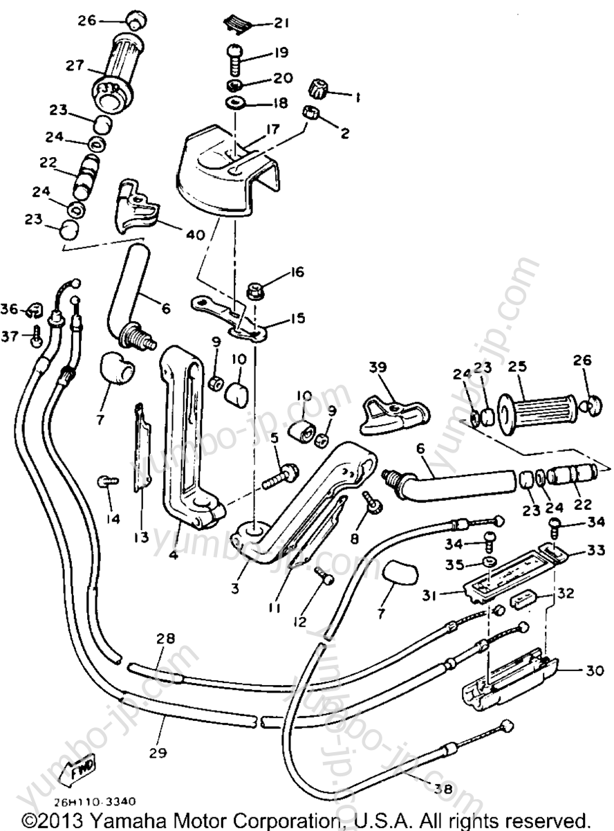 Handlebar Cable for motorcycles YAMAHA XVZ12TK 1983 year