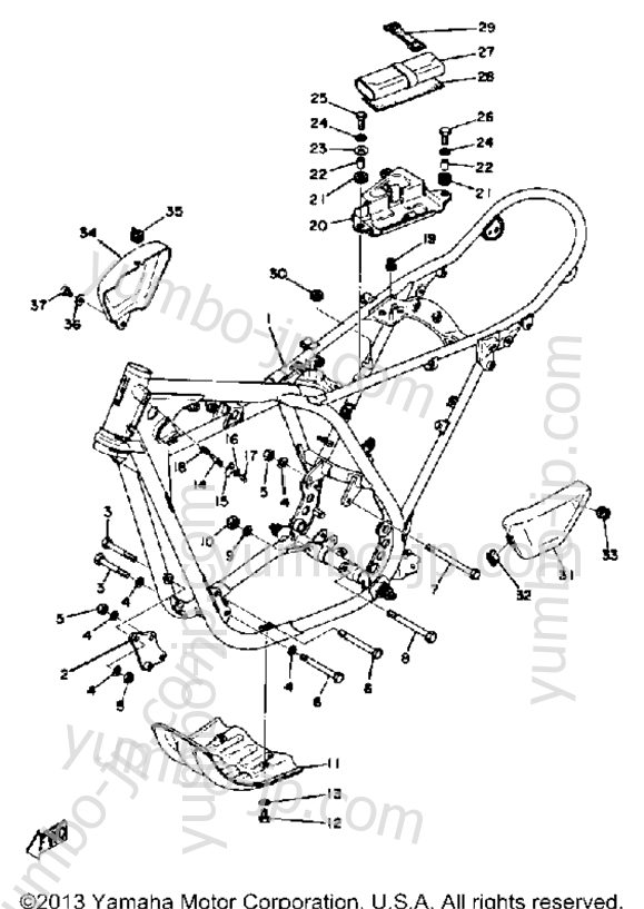 Frame Side Cover for motorcycles YAMAHA DT360A 1974 year