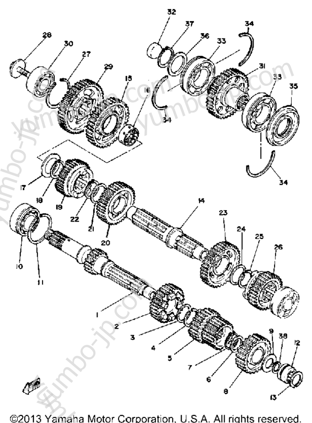 TRANSMISSION for motorcycles YAMAHA XS1100SG 1980 year