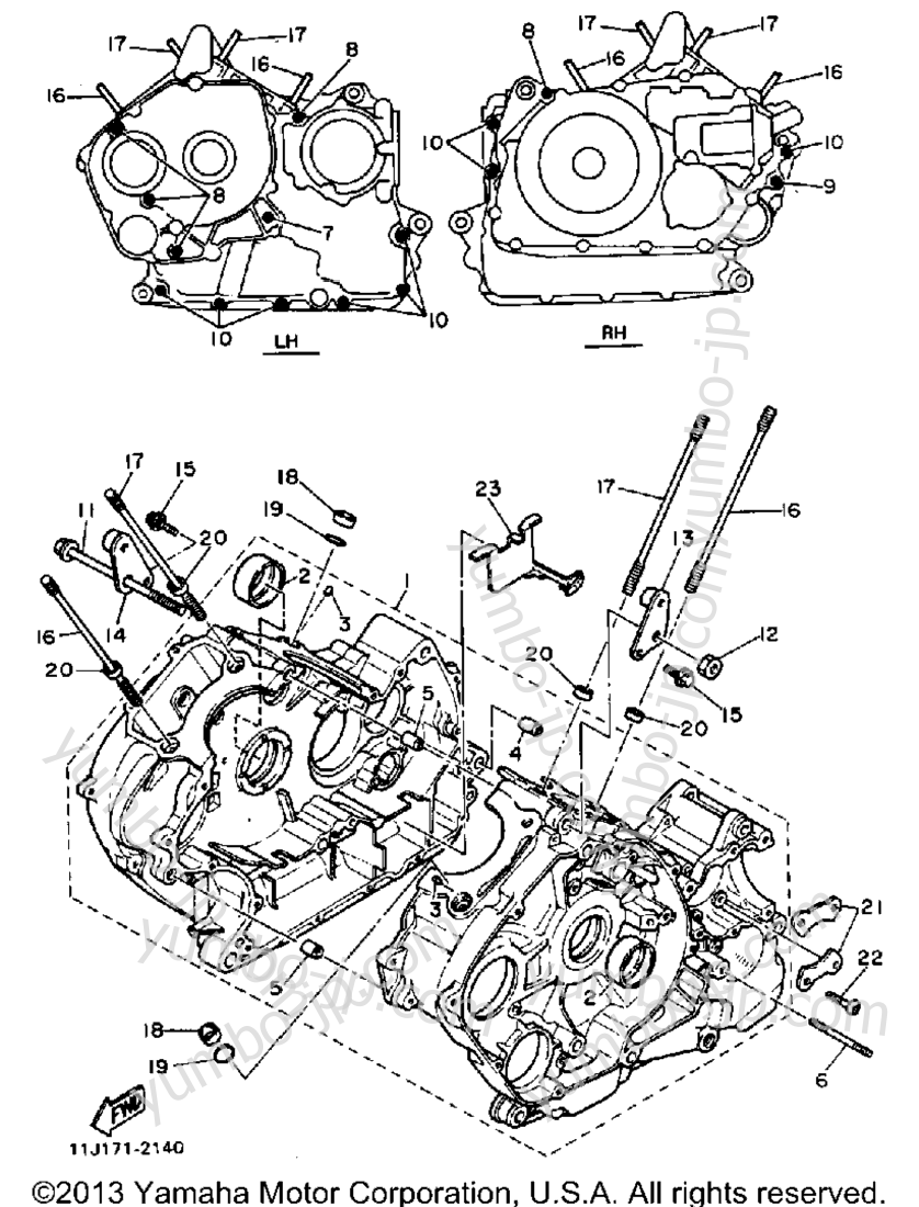 CRANKCASE for motorcycles YAMAHA XZ550RJ 1982 year