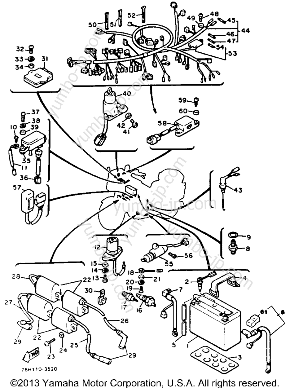 Electrical 2 for motorcycles YAMAHA XVZ12TK 1983 year