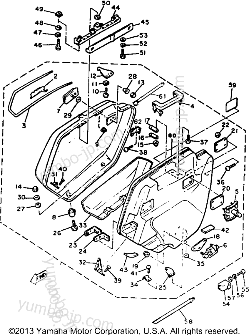 Saddlebag 2 для мотоциклов YAMAHA XVZ12TK 1983 г.