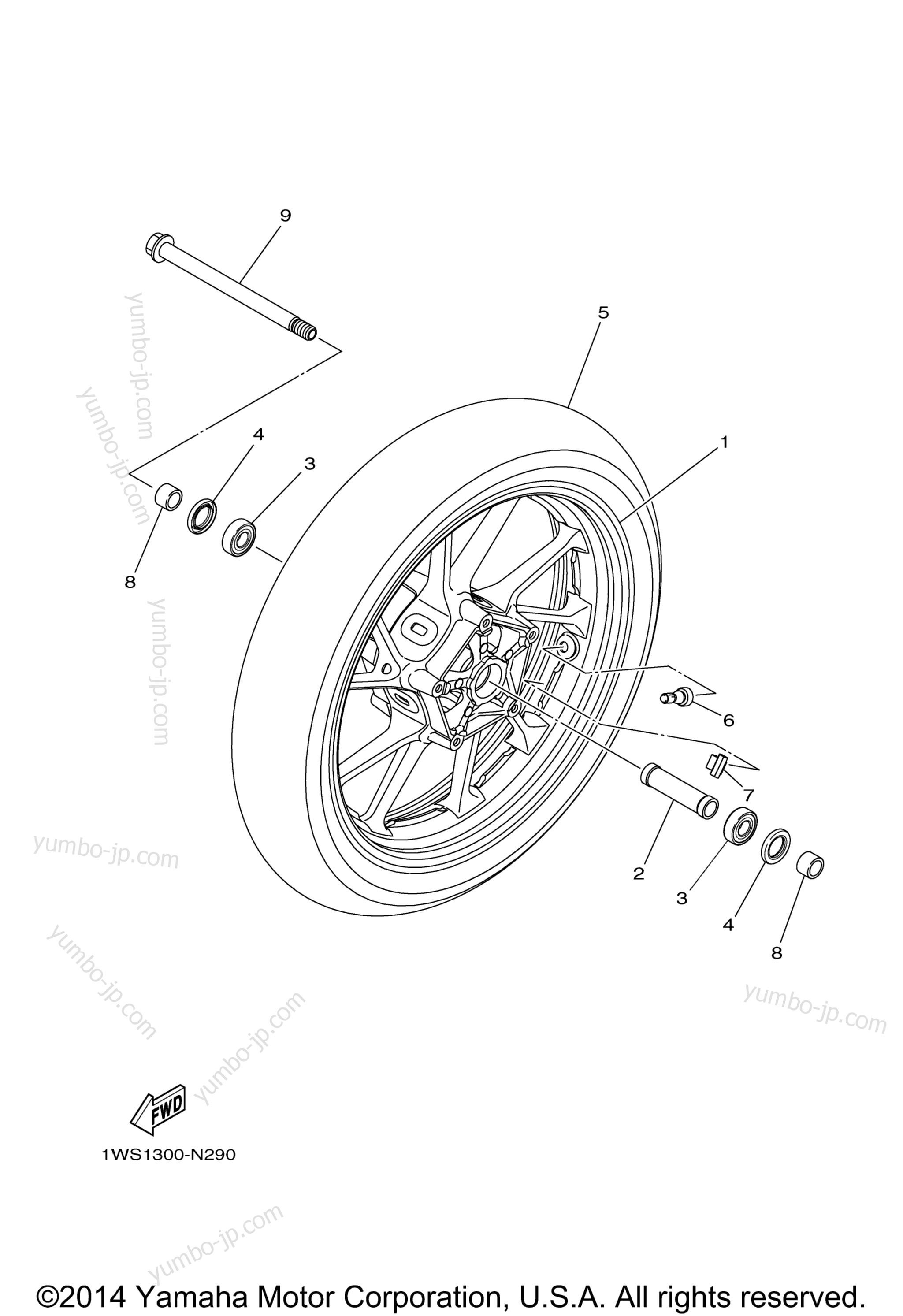 FRONT WHEEL for motorcycles YAMAHA FZ07 (FZ07FCW) CA 2015 year