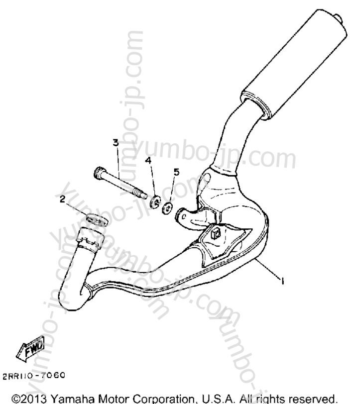 Exhaust for motorcycles YAMAHA YSR50D 1992 year