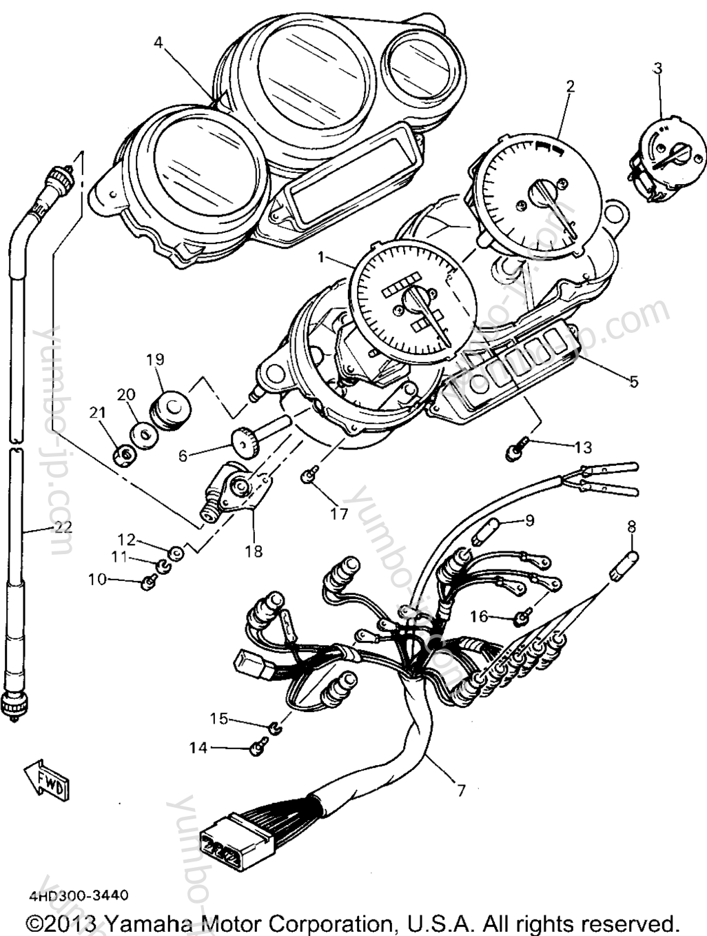 METER for motorcycles YAMAHA YZF750RFC CA 1994 year